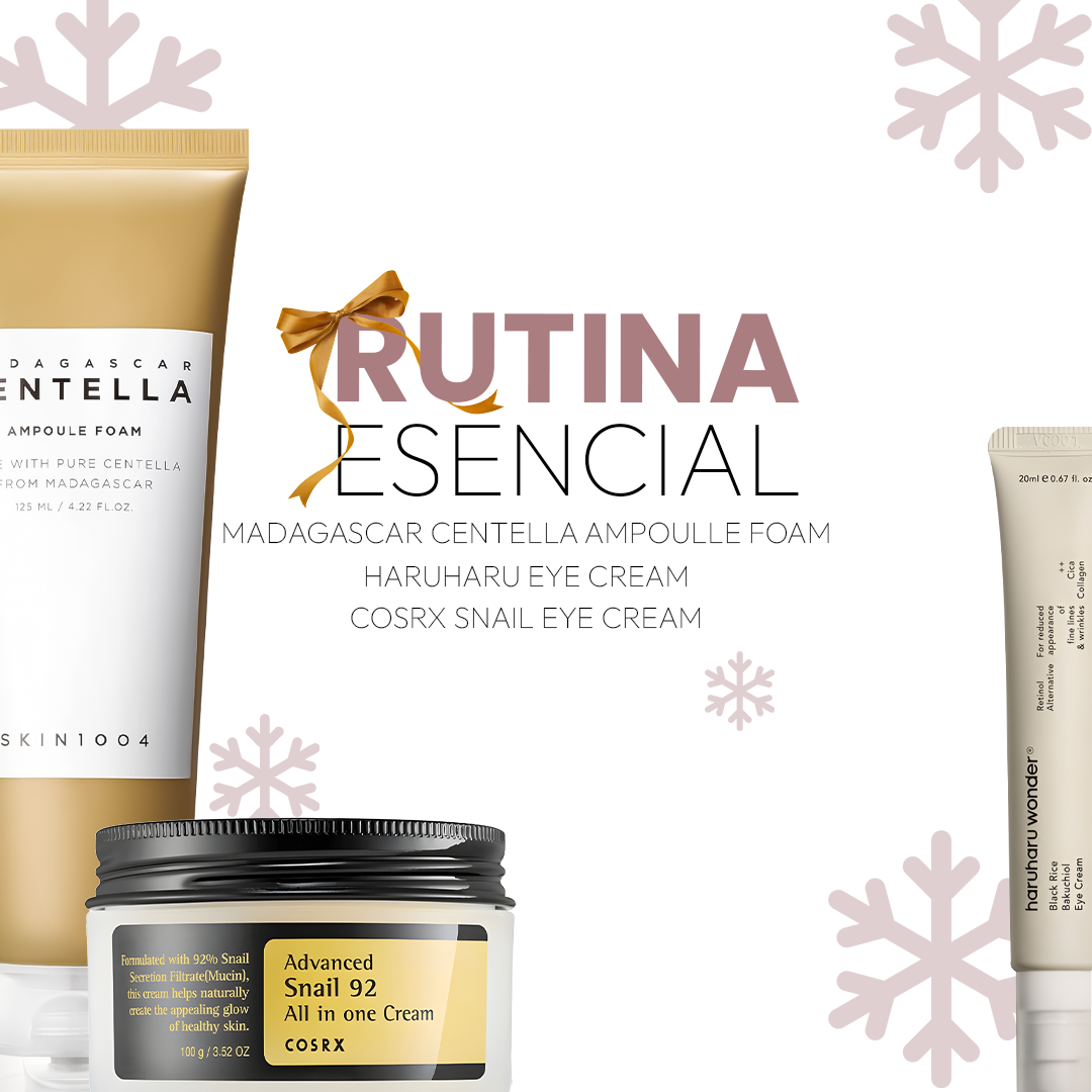 Rutina Esencial | COSRX Snail Eye Cream + HaruHaru Eye Cream + Madagascar Centella Ampoule Foam